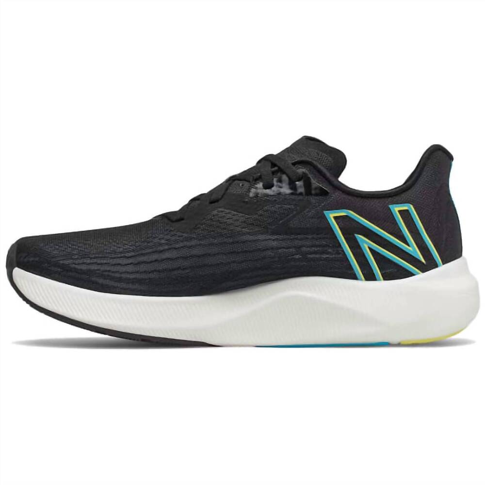 NEW NEW BALANCE men's fuelcell rebel v2 running shoes in black/virtual sky - Picture 3 of 5